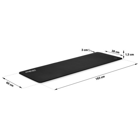 Mata do ćwiczeń z otworami gruba 183 x 60 cm Neo-Sport - 192000 czarna Mata do ćwiczeń z otworami gruba 183 x 60 cm Neo-Sport - 192000 czarna