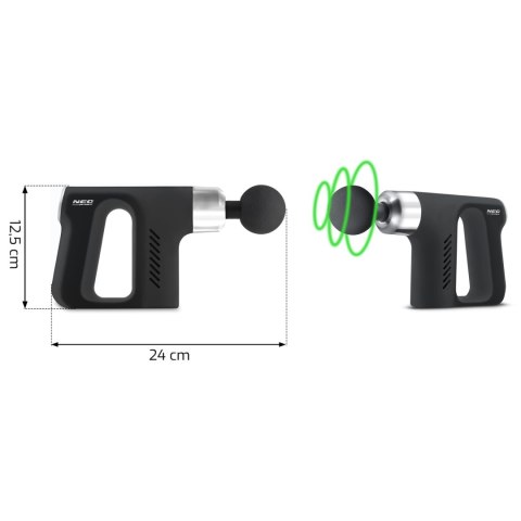 Pistolet do masażu ciała 5 nakładek NS-502 Neo-sport czarny Pistolet do masażu ciała 5 nakładek NS-502 Neo-sport czarny