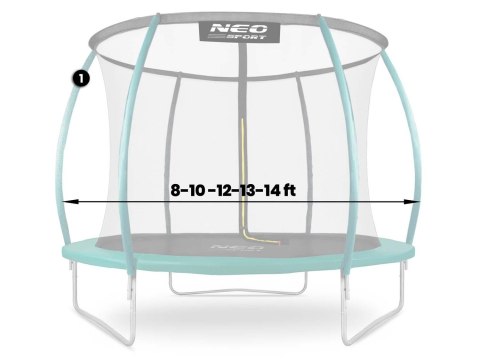 Słupek górny do trampoliny typu C 8-14 ft zielony Neo-Sport Słupek górny do trampoliny typu C 8-14 ft zielony Neo-Sport
