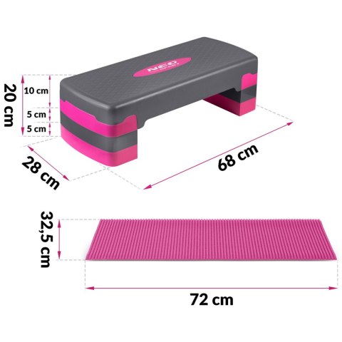 Step do ćwiczeń 3 stopnie NS-400 różowy Step do ćwiczeń 3 stopnie NS-400 różowy