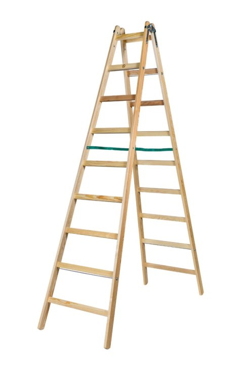 DRABINA DREWNIANA BRAKET PREMIUM 2X9 SZCZEBLI 270CM DRABINA DREWNIANA BRAKET PREMIUM 2X9 SZCZEBLI 270CM