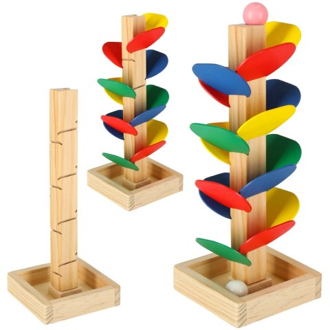 Drzewko edukacyjne klocki drewniane tor kulkowy Kulodrom Montessori Drzewko edukacyjne klocki drewniane tor kulkowy Kulodrom Montessori