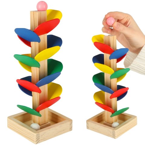 Drzewko edukacyjne klocki drewniane tor kulkowy Kulodrom Montessori Drzewko edukacyjne klocki drewniane tor kulkowy Kulodrom Montessori