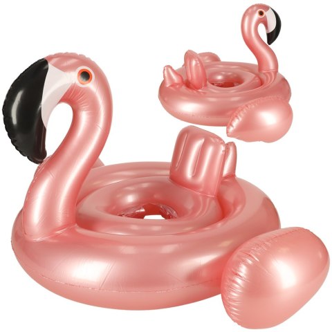 Kółko do pływania dla niemowląt koło pontonik dla dzieci z siedziskiem kółko plażowe flaming max 20kg 1-3lata 60 cm Kółko do pływania dla niemowląt koło pontonik dla dzieci z siedziskiem kółko plażowe flaming max 20kg 1-3lata 60 cm