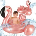 Kółko do pływania dla niemowląt koło pontonik dla dzieci z siedziskiem kółko plażowe flaming max 20kg 1-3lata 60 cm