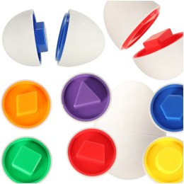 Układanka edukacyjna sorter dopasuj kształty i kolory jajka 6 sztuk