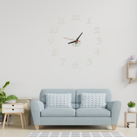 Zegar Ścienny naklejany DIY regulowany nowoczesny srebrny 12 godzin Zegar Ścienny naklejany DIY regulowany nowoczesny srebrny 12 godzin