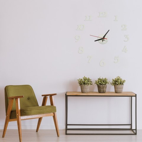 Zegar Ścienny naklejany DIY regulowany nowoczesny srebrny 12 godzin Zegar Ścienny naklejany DIY regulowany nowoczesny srebrny 12 godzin