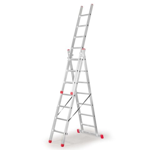 DRABINA TRZYELEMENTOWA 3X9 SZCZEBLI AK280.3 DRABINA TRZYELEMENTOWA 3X9 SZCZEBLI AK280.3