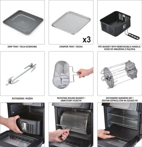 FRYTKOWNICA BEZTŁUSZCZOWA, PIEKARNIK 12L 1800W FRYTKOWNICA BEZTŁUSZCZOWA, PIEKARNIK 12L 1800W