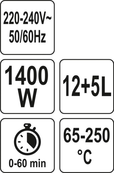 KOMBIWAR HALOGENOWY 17L, CZARNY, 9 AKCESORIÓW KOMBIWAR HALOGENOWY 17L, CZARNY, 9 AKCESORIÓW