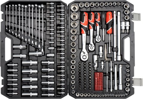 ZESTAW NARZĘDZIOWY XXL 1/4'', 3/8'', 1/2'' KPL 216 SZTUK ZESTAW NARZĘDZIOWY XXL 1/4'', 3/8'', 1/2'' KPL 216 SZTUK