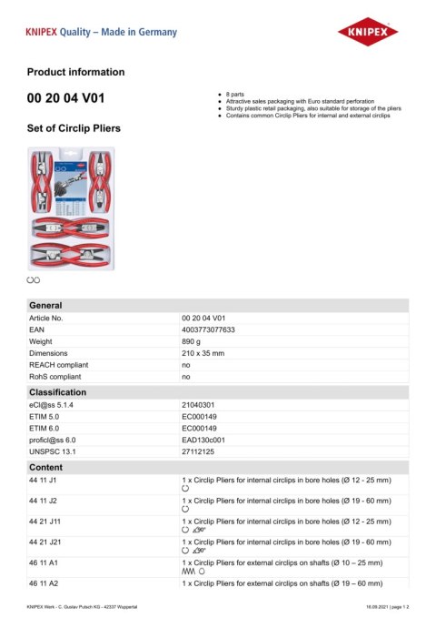 ZESTAW SZCZYPIEC DO PIERŚCIENI OSADCZYCH 8-CZ. 00 20 04 V01 ZESTAW SZCZYPIEC DO PIERŚCIENI OSADCZYCH 8-CZ. 00 20 04 V01