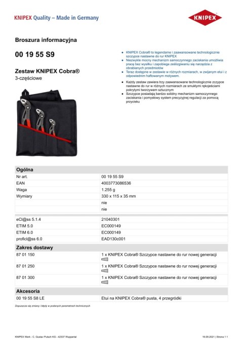 ZESTAW SZCZYPIEC DO RUR W ETUI 3-CZĘŚCIOWY 150,250,300MM ZESTAW SZCZYPIEC DO RUR W ETUI 3-CZĘŚCIOWY 150,250,300MM