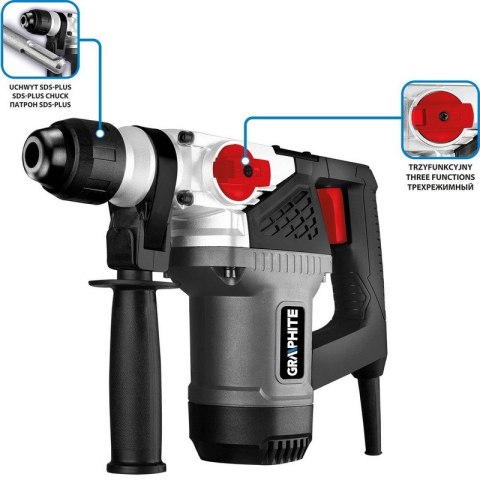 MŁOT UDAROWY OBROTOWY SDS+ 900W, UDAR 4J WALIZKA MŁOT UDAROWY OBROTOWY SDS+ 900W, UDAR 4J WALIZKA