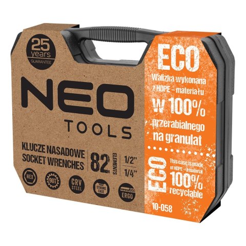 ZESTAW KLUCZY NASADOWYCH 1/4'' 1/2'' 82 CZĘŚCI ZESTAW KLUCZY NASADOWYCH 1/4'' 1/2'' 82 CZĘŚCI