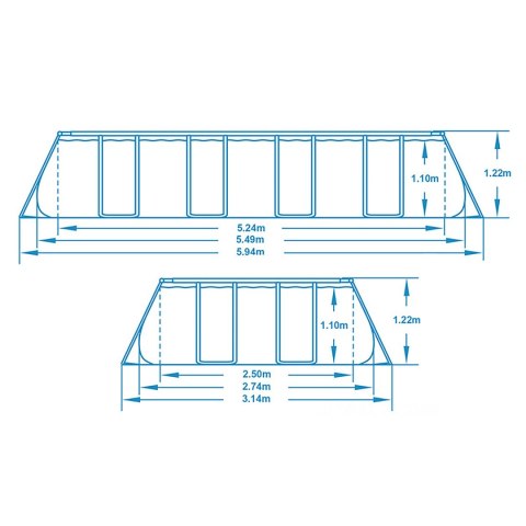 Basen ogrodowy stelażowy 549 x 274 x 122 cm 17w1 Bestway 56710 Basen ogrodowy stelażowy 549 x 274 x 122 cm 17w1 Bestway 56710