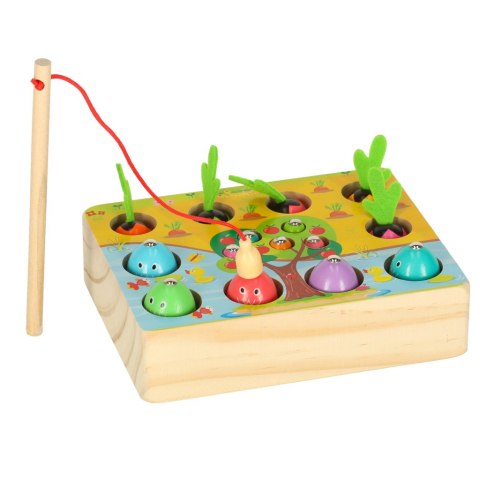 Gra drewniana montessori łowienie rybek marchewki robaczki Gra drewniana montessori łowienie rybek marchewki robaczki
