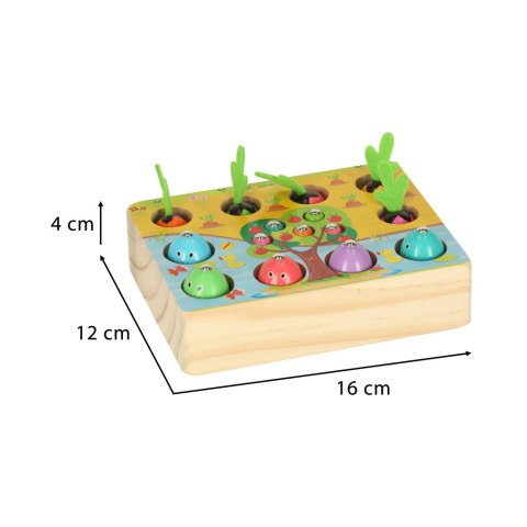 Gra drewniana montessori łowienie rybek marchewki robaczki Gra drewniana montessori łowienie rybek marchewki robaczki