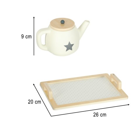 Serwis kawowy drewniany naczynia dla dzieci zestaw kuchenny do herbaty taca filiżanki Serwis kawowy drewniany naczynia dla dzieci zestaw kuchenny do herbaty taca filiżanki