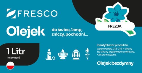 Paliwo olej do lamp, pochodni i świec 1,0L FREZJA Paliwo olej do lamp, pochodni i świec 1,0L FREZJA