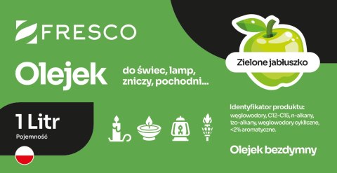 Paliwo olej do lamp, pochodni i świec 1,0L JABŁKO Paliwo olej do lamp, pochodni i świec 1,0L JABŁKO