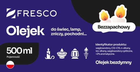Paliwo olej do lamp, pochodni i świec 500ml BEZZAPACHOWY Paliwo olej do lamp, pochodni i świec 500ml BEZZAPACHOWY