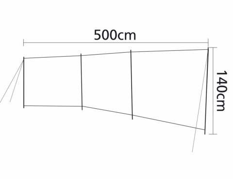 Parawan PLAŻA 5x1,4m 3-częściowy z oknem Parawan PLAŻA 5x1,4m 3-częściowy z oknem