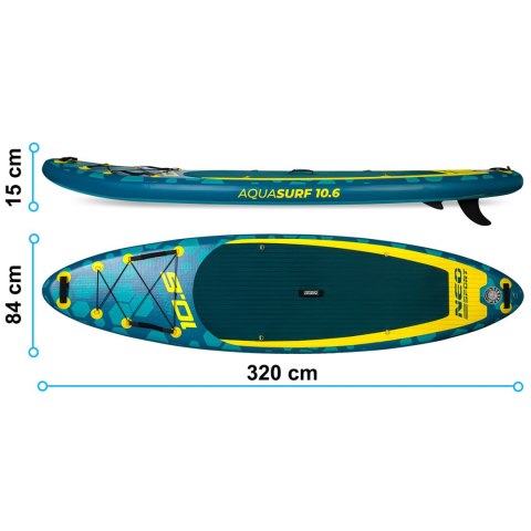 Deska SUP Aquasurf 320 x 84 x 15 cm Neo-Sport 170203 Deska SUP Aquasurf 320 x 84 x 15 cm Neo-Sport 170203