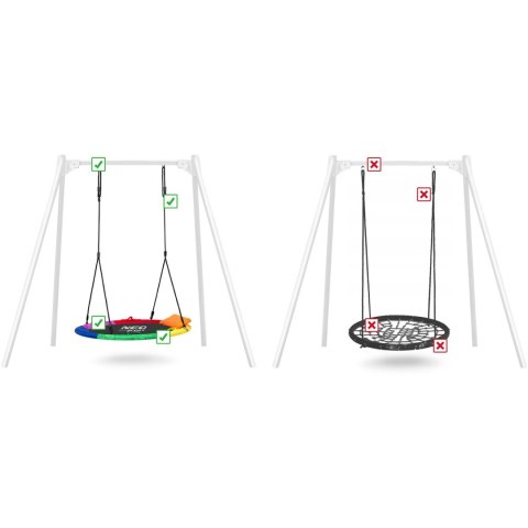 Huśtawka bocianie gniazdo Swingo XXL wielokolorowa 120 cm Huśtawka bocianie gniazdo Swingo XXL wielokolorowa 120 cm