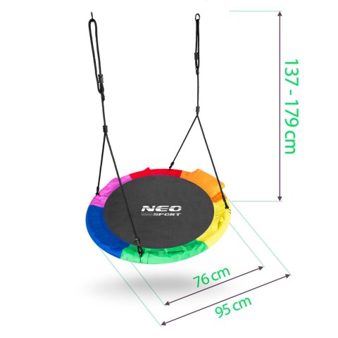 Huśtawka bocianie gniazdo Swingo XXL wielokolorowa 95 cm Huśtawka bocianie gniazdo Swingo XXL wielokolorowa 95 cm