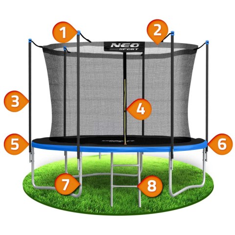 Trampolina ogrodowa 10ft/312cm z siatką wewnętrzną i drabinką Neo-Sport Trampolina ogrodowa 10ft/312cm z siatką wewnętrzną i drabinką Neo-Sport