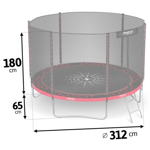Trampolina ogrodowa 10ft/312cm z siatką zewnętrzną i drabinką Neo-Sport Trampolina ogrodowa 10ft/312cm z siatką zewnętrzną i drabinką Neo-Sport
