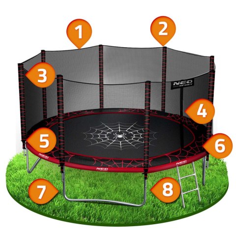 Trampolina ogrodowa 13ft/404cm z siatką zewnętrzną i drabinką Neo-Sport Trampolina ogrodowa 13ft/404cm z siatką zewnętrzną i drabinką Neo-Sport
