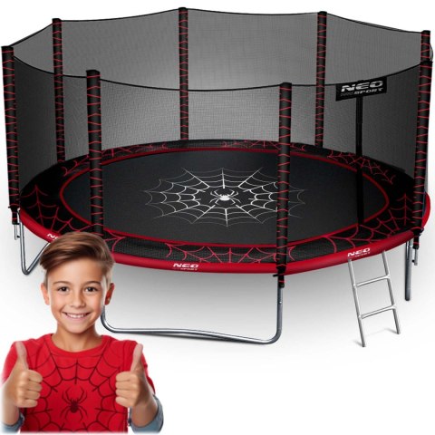 Trampolina ogrodowa 14ft/435cm z siatką zewnętrzną i drabinką Neo-Sport Trampolina ogrodowa 14ft/435cm z siatką zewnętrzną i drabinką Neo-Sport