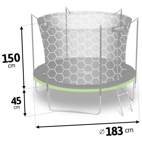 Trampolina ogrodowa 6ft/183cm z siatką wewnętrzną i drabinką Neo-Sport