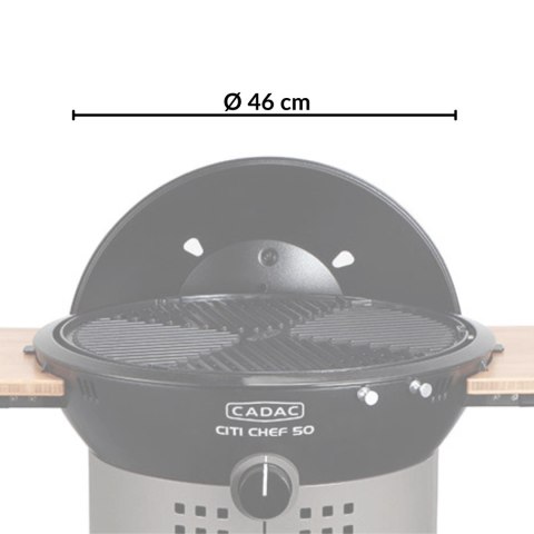Grill gazowy na kółkach CADAC City Chef 49cm z bocznymi półkami Grill gazowy na kółkach CADAC City Chef 49cm z bocznymi półkami