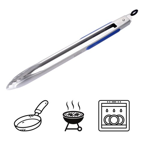 Szczypce BBQ ze stali nierdzewnej z antypoślizgowym uchwytem Szczypce BBQ ze stali nierdzewnej z antypoślizgowym uchwytem