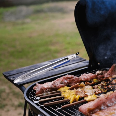 Szczypce BBQ ze stali nierdzewnej z antypoślizgowym uchwytem Szczypce BBQ ze stali nierdzewnej z antypoślizgowym uchwytem