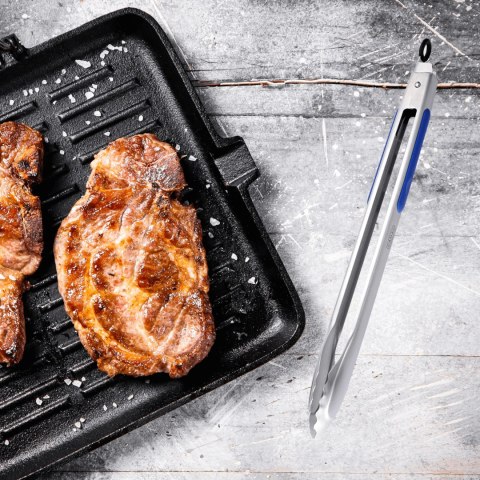 Szczypce BBQ ze stali nierdzewnej z antypoślizgowym uchwytem Szczypce BBQ ze stali nierdzewnej z antypoślizgowym uchwytem