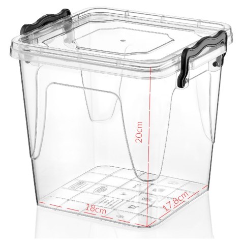 Pojemnik plastikowy 3,7L KWADRAT MULTI BOX z pokrywką Pojemnik plastikowy 3,7L KWADRAT MULTI BOX z pokrywką