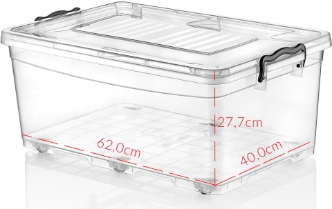 Pojemnik plastikowy 40L PROSTOKĄT na kółkach z pokrywą Pojemnik plastikowy 40L PROSTOKĄT na kółkach z pokrywą