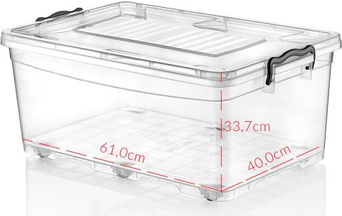 Pojemnik plastikowy 50L PROSTOKĄT na kółkach z pokrywą Pojemnik plastikowy 50L PROSTOKĄT na kółkach z pokrywą
