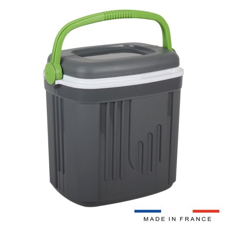Lodówka turystyczna 20L KAMAI ICEBERG na wkłady mrożące, ciemno-szara z zieloną rączką Lodówka turystyczna 20L KAMAI ICEBERG na wkłady mrożące, ciemno-szara z zieloną rączką
