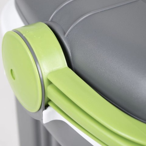 Lodówka turystyczna 20L KAMAI ICEBERG na wkłady mrożące, ciemno-szara z zieloną rączką Lodówka turystyczna 20L KAMAI ICEBERG na wkłady mrożące, ciemno-szara z zieloną rączką
