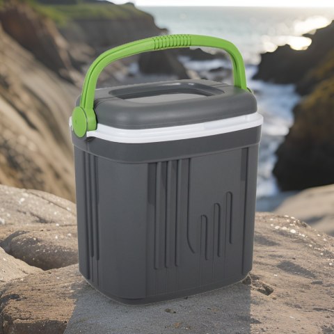 Lodówka turystyczna 20L KAMAI ICEBERG na wkłady mrożące, ciemno-szara z zieloną rączką Lodówka turystyczna 20L KAMAI ICEBERG na wkłady mrożące, ciemno-szara z zieloną rączką