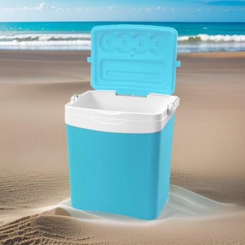 Lodówka turystyczna 25L KAMAI TROPIC na wkłady mrożące, turkusowa z białą rączką Lodówka turystyczna 25L KAMAI TROPIC na wkłady mrożące, turkusowa z białą rączką