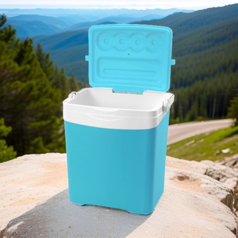 Lodówka turystyczna 25L KAMAI TROPIC na wkłady mrożące, turkusowa z białą rączką Lodówka turystyczna 25L KAMAI TROPIC na wkłady mrożące, turkusowa z białą rączką