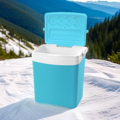 Lodówka turystyczna 25L KAMAI TROPIC na wkłady mrożące, turkusowa z białą rączką Lodówka turystyczna 25L KAMAI TROPIC na wkłady mrożące, turkusowa z białą rączką