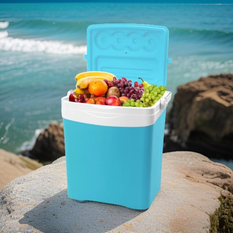 Lodówka turystyczna 25L KAMAI TROPIC na wkłady mrożące, turkusowa z białą rączką Lodówka turystyczna 25L KAMAI TROPIC na wkłady mrożące, turkusowa z białą rączką